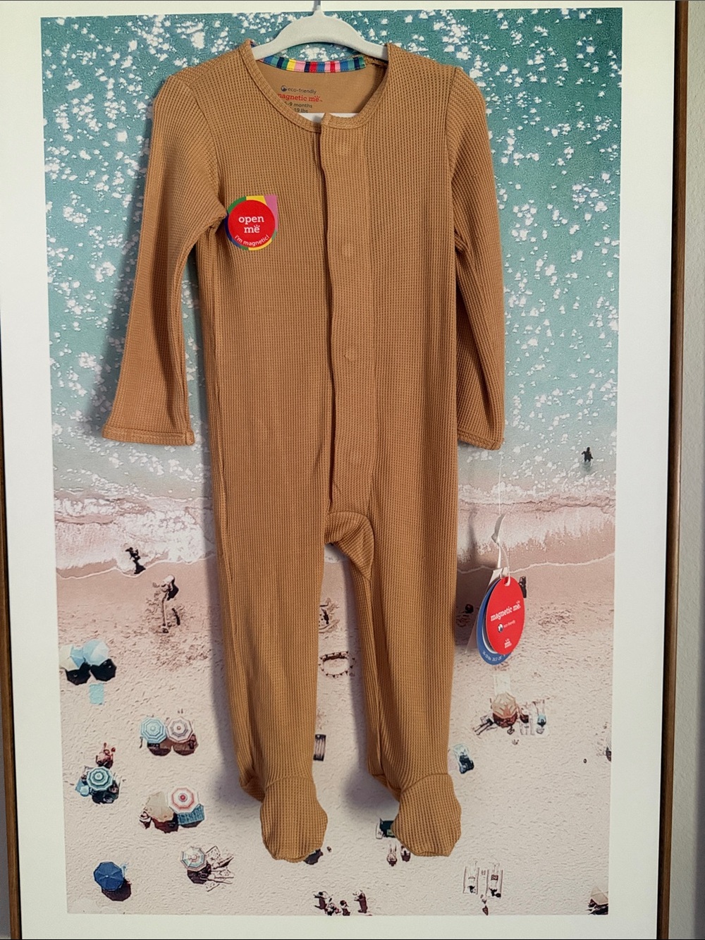 Magnetic me waffle Footed One-Piece Camel Brown